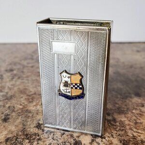 1930s Metal Cigarette Case Holder, Scotland Rothesay Castle Coat-Of-Arms Crest